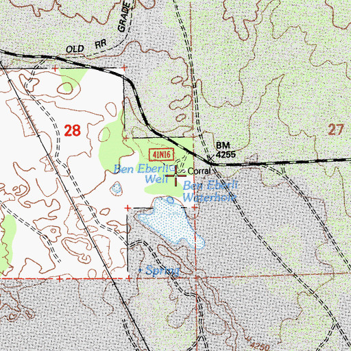 Topographic Map of Ben Eberli Waterwell, CA