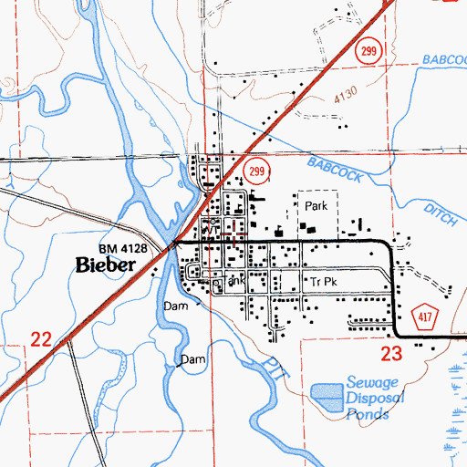 Topographic Map of Big Valley High School, CA