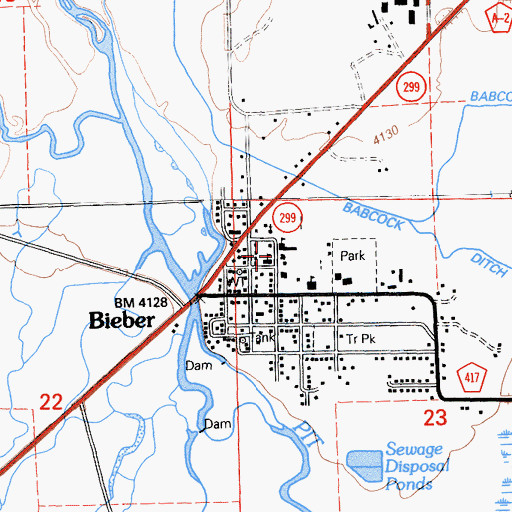 Topographic Map of Big Valley Intermediate School, CA