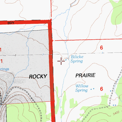 Topographic Map of Bilicke Spring, CA