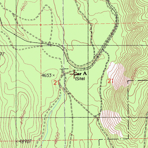 Topographic Map of Car A (historical), CA