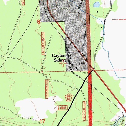 Topographic Map of Cayton Siding, CA