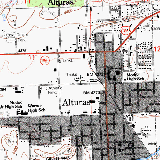 Topographic Map of Coop, CA