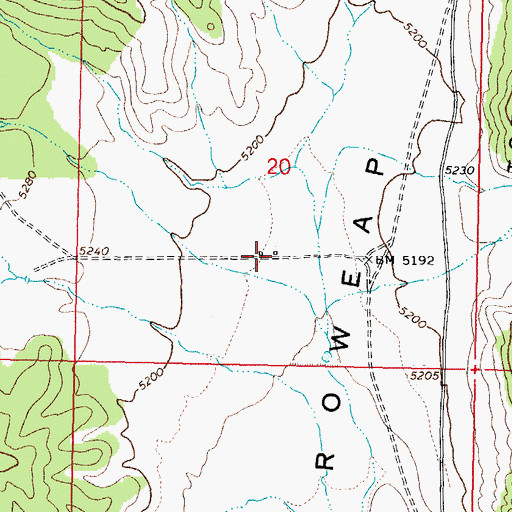 Topographic Map of Tuweep, AZ