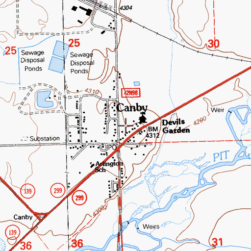 Topographic Map of Devils Garden Ranger Station, CA