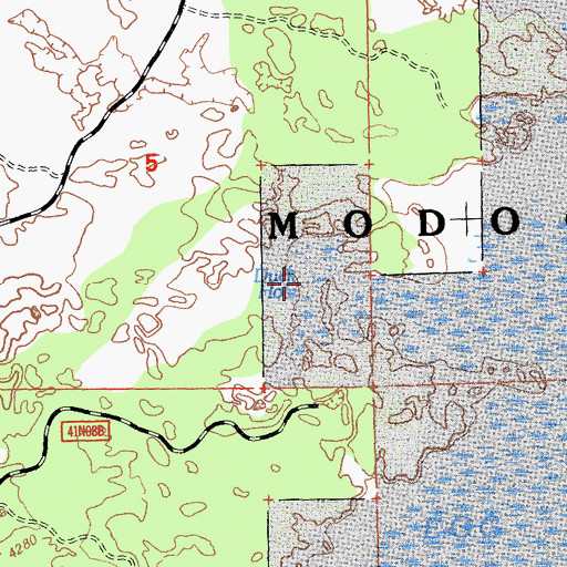 Topographic Map of Duck Hole, CA