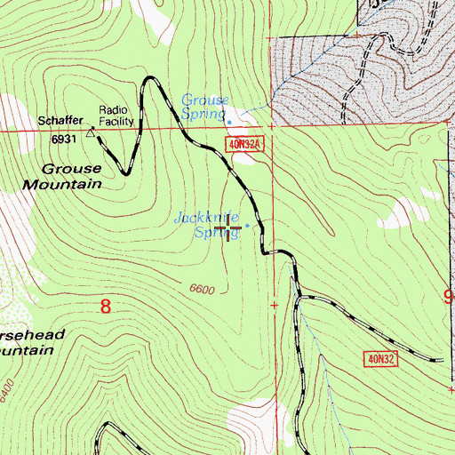 Topographic Map of Jackknife Spring, CA