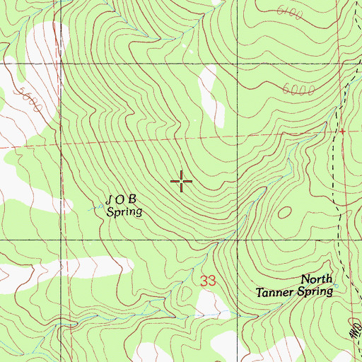 Topographic Map of J O B Spring, CA