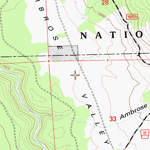 Topographic Map of Ambrose Valley, CA