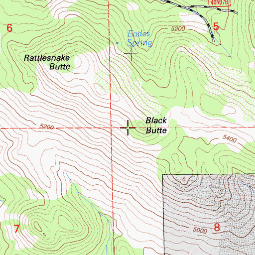 Topographic Map of Black Butte, CA