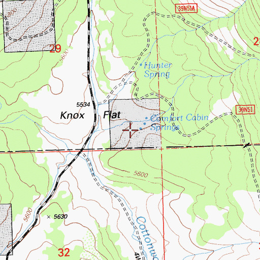 Topographic Map of Comfort Cabin Springs, CA