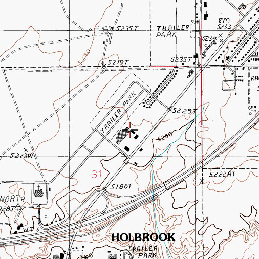 Topographic Map of Buzzard Gulch Trailer Park, AZ
