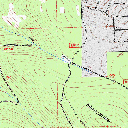 Topographic Map of Head of Rush Creek Campground (historical), CA