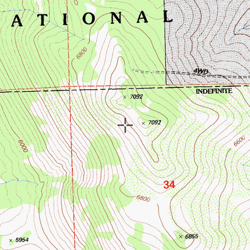 Topographic Map of Knox Mountain, CA