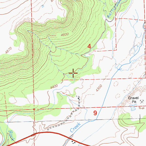 Topographic Map of Rattlesnake Ditch, CA