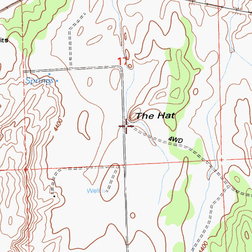 Topographic Map of The Hat, CA