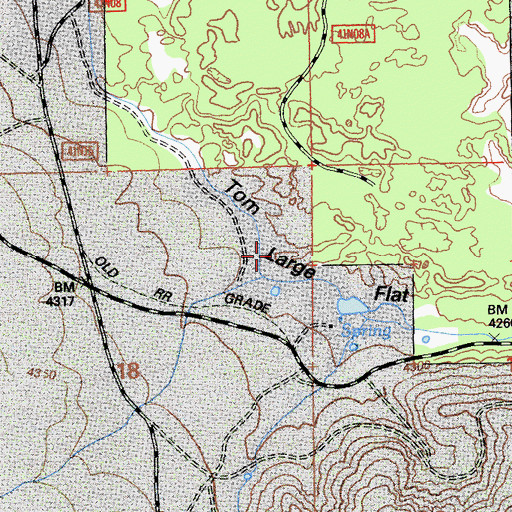 Topographic Map of Tom Large Flat, CA