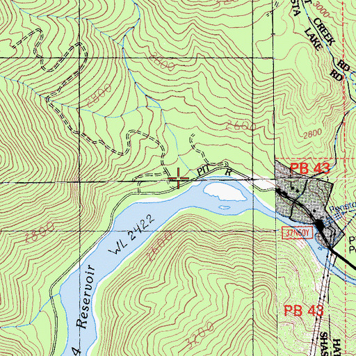 Topographic Map of Underground Creek, CA