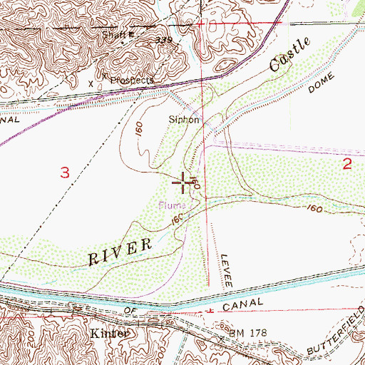 Topographic Map of Castle Dome Wash, AZ