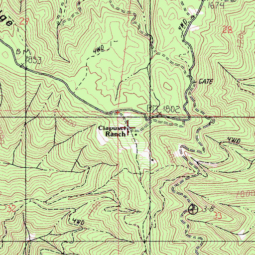 Topographic Map of Ciapusci Ranch, CA