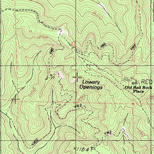 Topographic Map of Lowrey Openings, CA