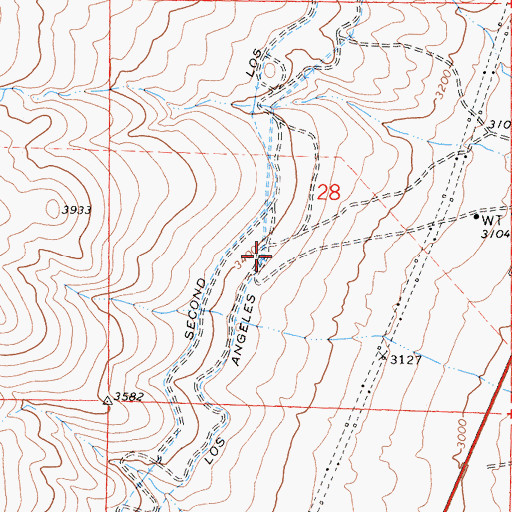 Topographic Map of Los Angeles Aqueduct, CA