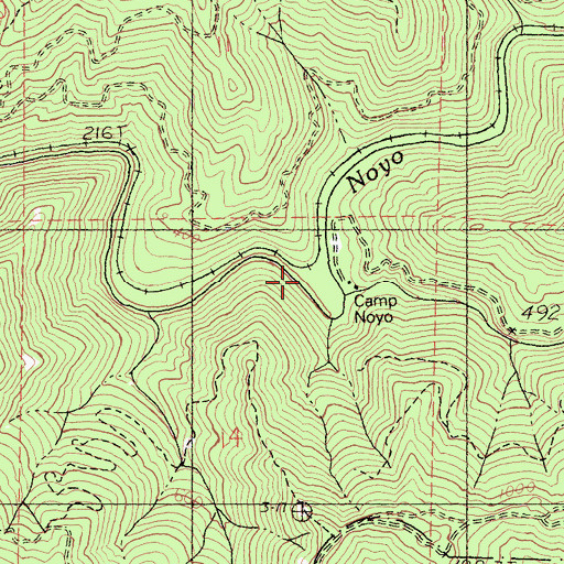Topographic Map of Camp Silverado (historical), CA
