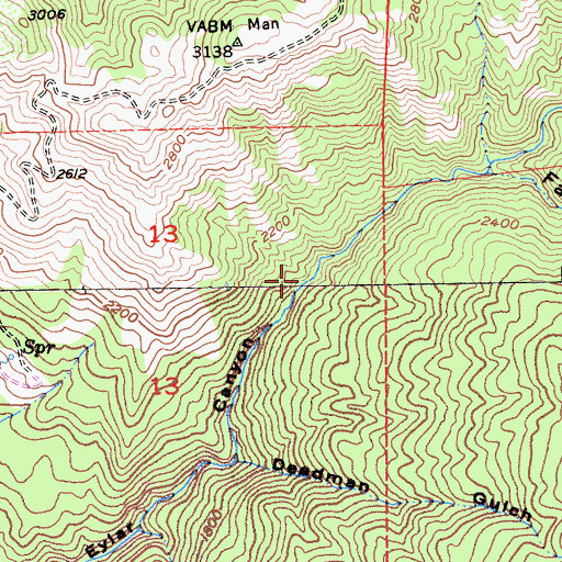 Topographic Map of Eylar Canyon, CA