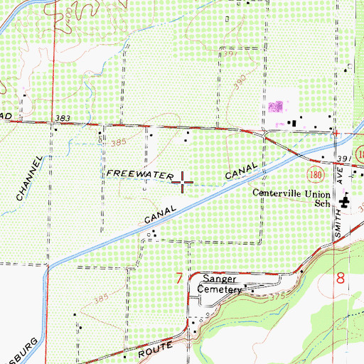 Topographic Map of Freewater Canal, CA