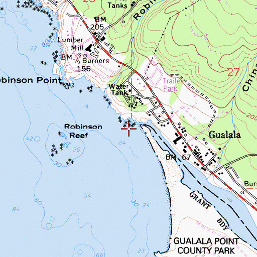 Topographic Map of Gualala River, CA