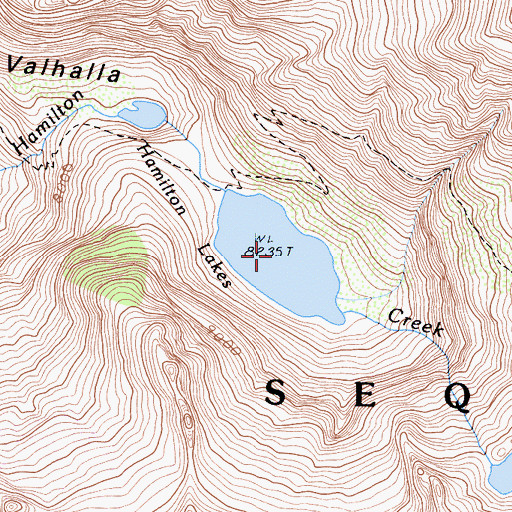 Topographic Map of Hamilton Lakes, CA