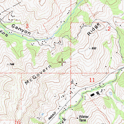 Topographic Map of McGovern Ridge, CA