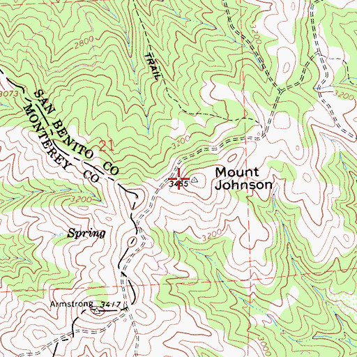 Topographic Map of Gabilan Range, CA