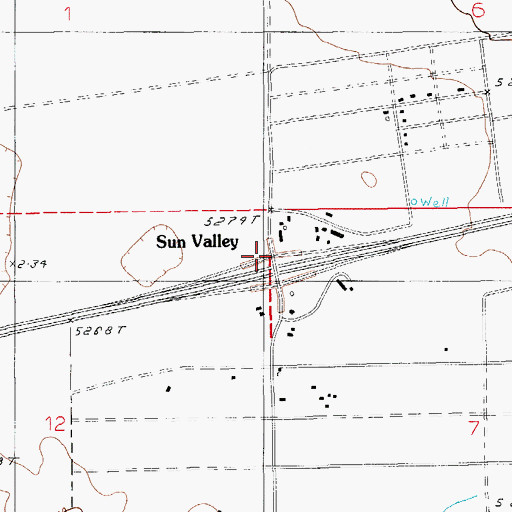 Topographic Map of Sun Valley, AZ