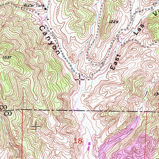 Topographic Map of Las Virgenes Canyon, CA