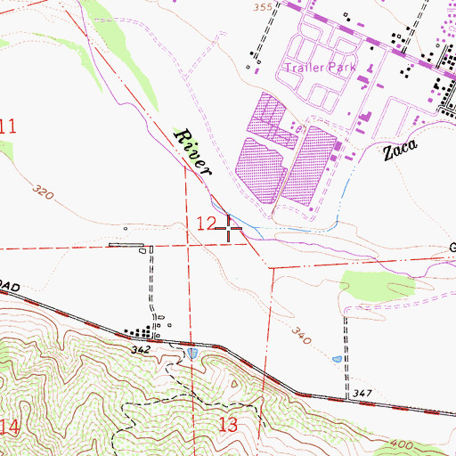 Topographic Map of Zaca Creek, CA