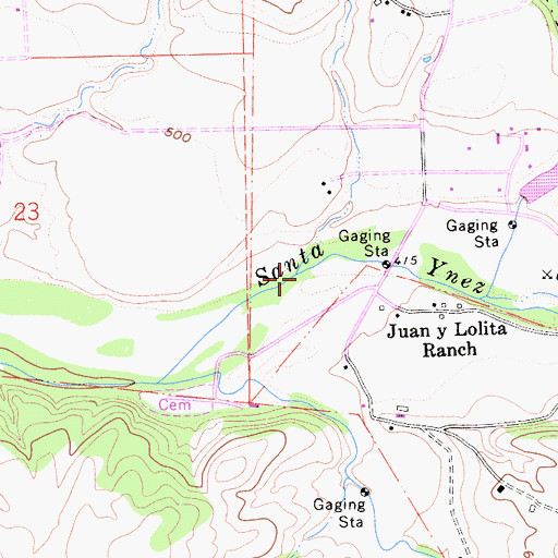 Topographic Map of Zanja de Cota Creek, CA