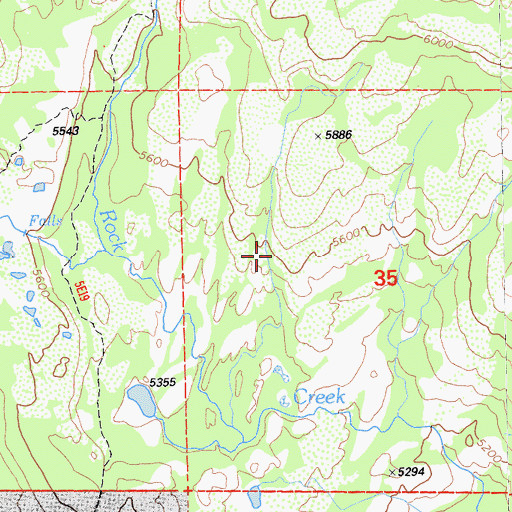 Topographic Map of Frying Pan Creek, CA