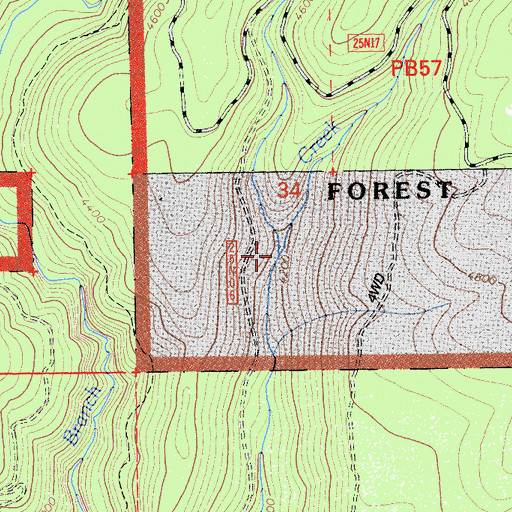 Topographic Map of West Branch Fish Creek, CA