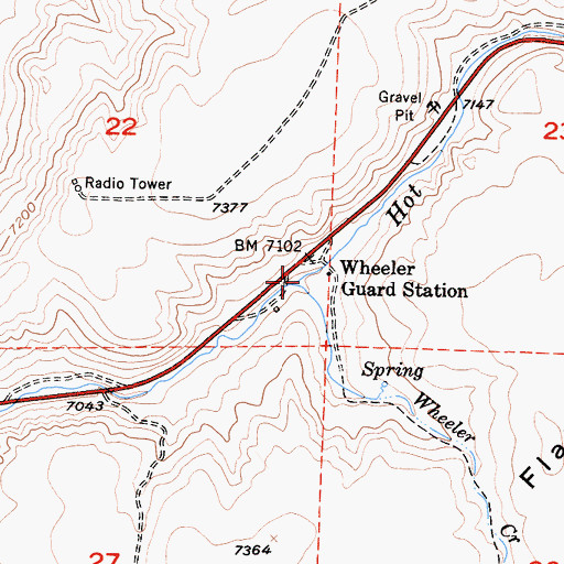 Topographic Map of Spring Wheeler Creek, CA