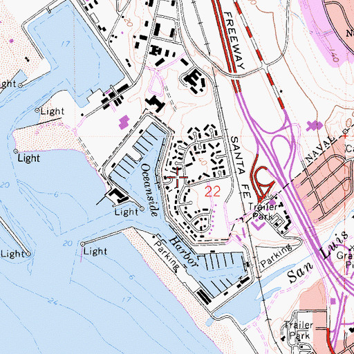 Topographic Map of Camp Pendleton, CA