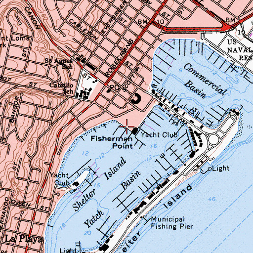 Topographic Map of San Diego Yacht Club, CA