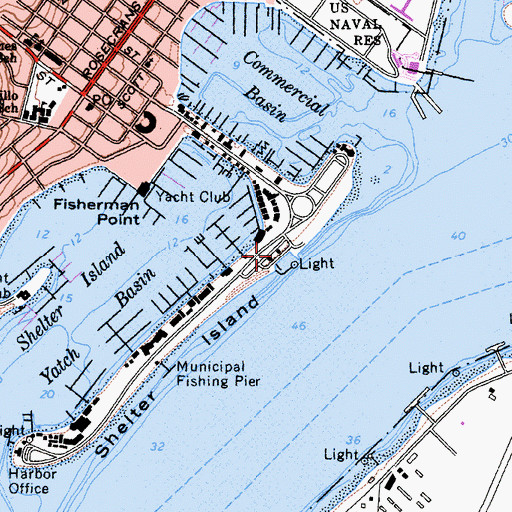 Topographic Map of Silvergate Yacht Club, CA