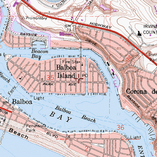 Topographic Map of Grand Canal, CA