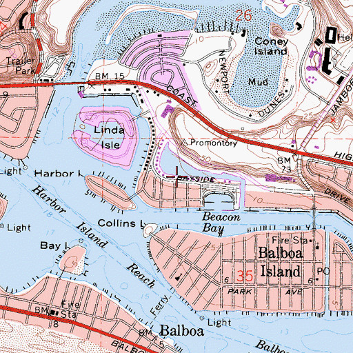 Topographic Map of Promontory Bay, CA