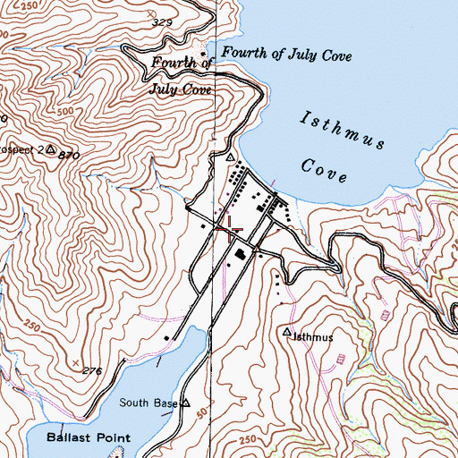 Topographic Map of Two Harbors, CA