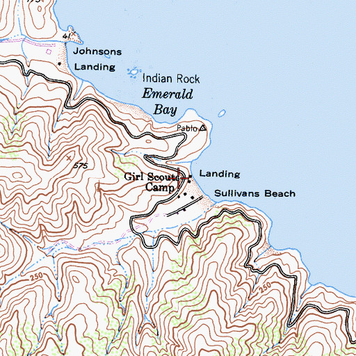 Topographic Map of Howland Landing, CA