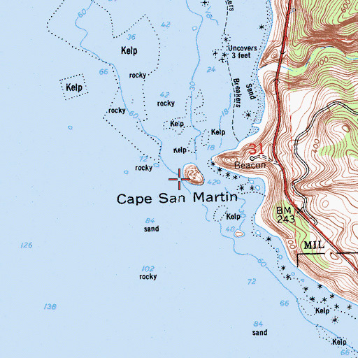 Topographic Map of San Martin Rock, CA