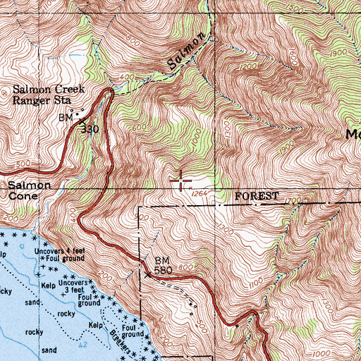 Topographic Map of Thorndyke Top, CA