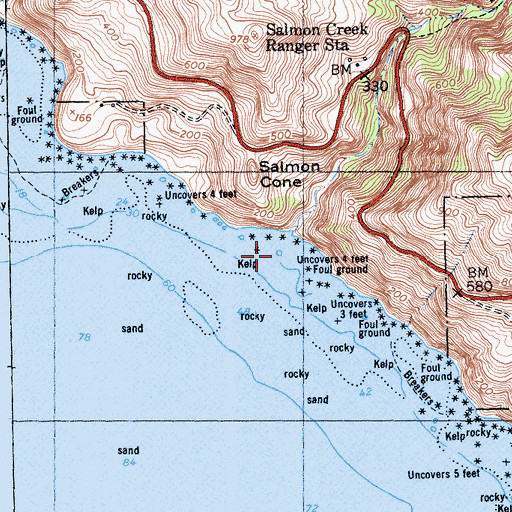 Topographic Map of White Rock Number One, CA